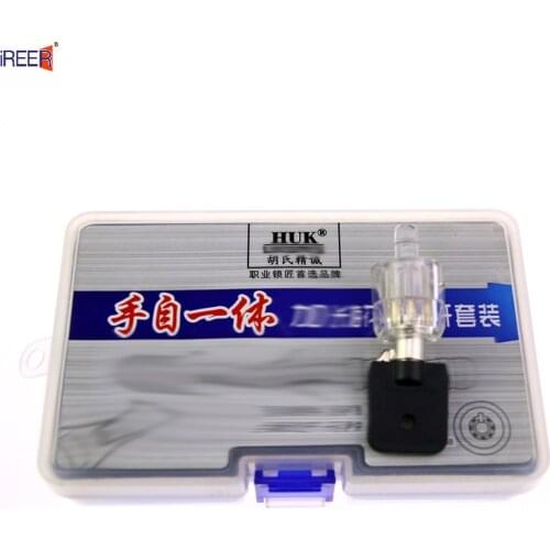 3pcs HUK Tubular Tool 7.0mm,7.5mm,7.8mm with Transparent Tubular Lock for Professional Locksmith Tools