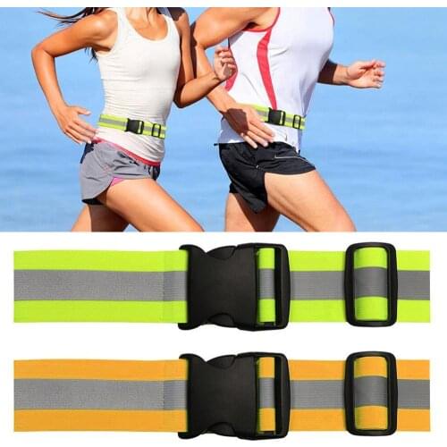 Unisex Reflective Running Belt Night Running Cycling Walking Adjustable Reflector Strip Extensible Warning Fluoresce Aiguillette