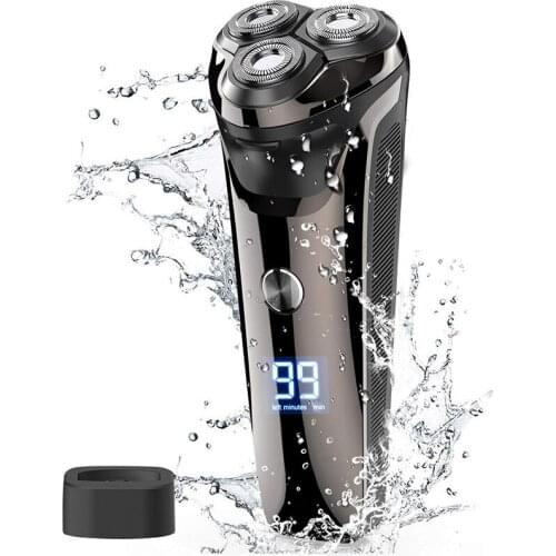 Waterproof face grooming electric shaver men powerful rotary male wet dry face electric razor men rechargeable beard shaving