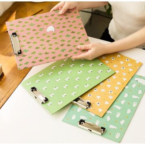 1pc Creative vertical WordPad A4 paper file splint splint student writing pad folder Cartoon Foldera4 Writing Board Folder
