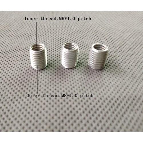 10Pcs/lot, Inner M6 To Outer M8 Pitch1.0 Threaded Hollow Tube, Coupler Conveyer Adapter Screw, Wire Open Conversion Screw