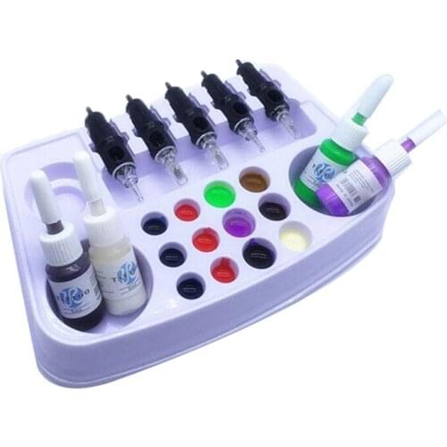 10X Disposable Tattoo Ink Tray Pigment Tray Color Palette Holder Adhesive Palet