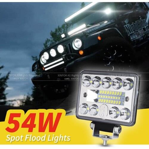 3Inch 24V 12V 54W Wrok Light led bar LED lightbar 3030 18SMD for Truck Tractor SUV 4x4 Car Led Headlights Lighting Spot work bar