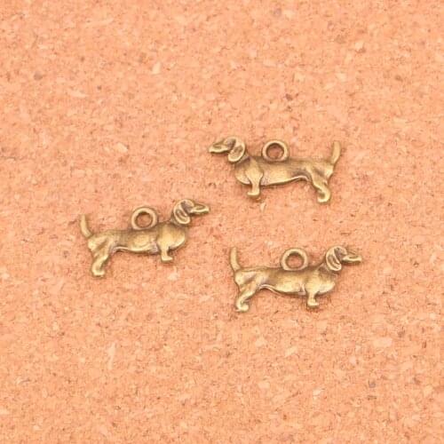 30PCS Antique Bronze Trendy Jewelry dog Charms Pendant Finding Fine Jewelry making for gift 10*18MM