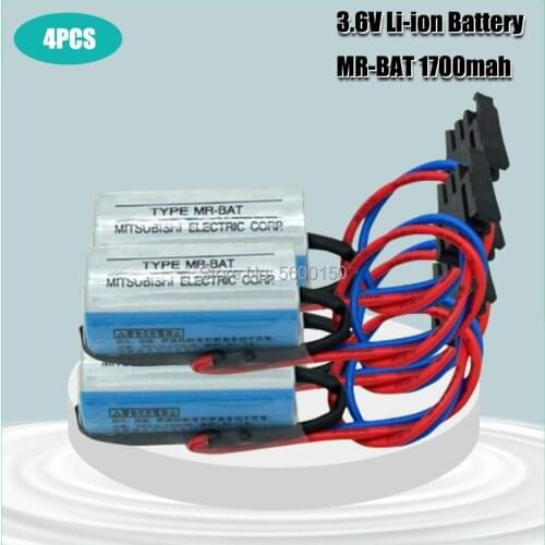 4PCS MR-BAT ER17330V PLC Battery 3.6V 1700mAh ER2/3A 17330 Lithium Li-ion Batteries With Connector For Programmable Controller