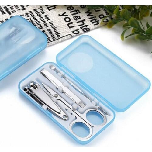 4 PCS/set Nail Art Manicure Tools Set Nails Clipper Scissors Tweezer Knife Manicure Sets Stone Pattern Case For Nail Manicure