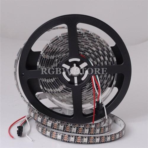 5m SK6812 WS2812B 60 LED/M 300 Pixel Addressable 5050 RGB IP65 LED Strip Black PCB DC5V IP65