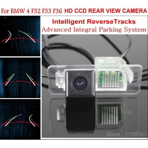 Car Intelligent Parking Tracks Parking Camera FOR BMW 4 F32 F33 F36 Car Back up Reverse Rear View Camera HD CCD Night Vision