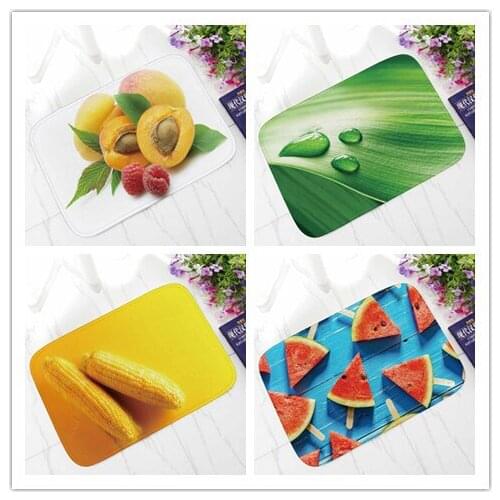 Fruit Pattern Decorative Doormat Absorbent Non-slip Bath Mat Door Mats Flannel Printing and Dyeing Does Not Fade