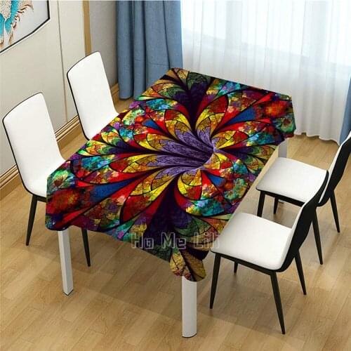 Stained Glass Pattern Design Tablecloth Dinning Decor