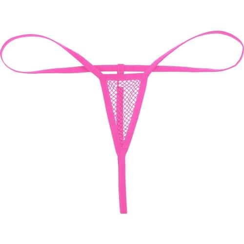 Women Sexy Lingerie Panties Stretchy Fishnet See Through Briefs Open Butt G-string Thong Bikini Low Waist Erotic Sissy Underwear