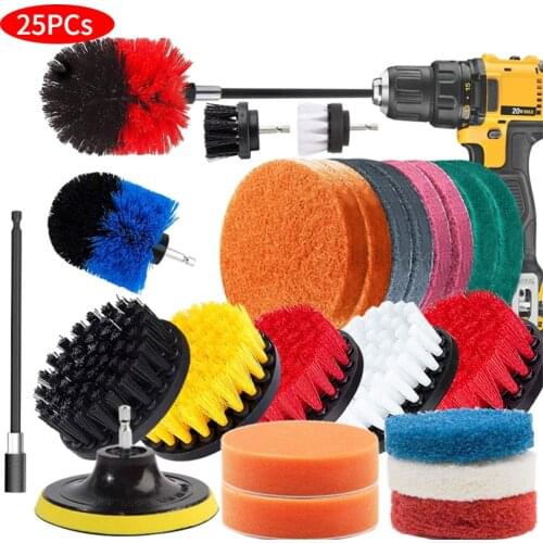 Electric Drill Brush Set for Bathtub, Grout, Bathroom, Floor, Toilet and Carpet Etc Decontamination Cleaning Brush Set