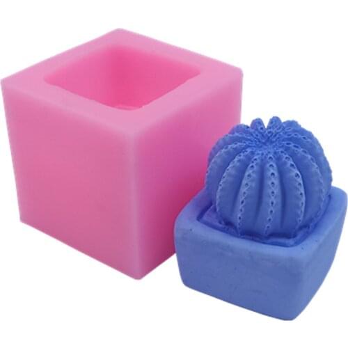 Cactus Flower Design Candle Mold 3D Silicone Mold for Candle Making Aromatherapy Gypsum Mold