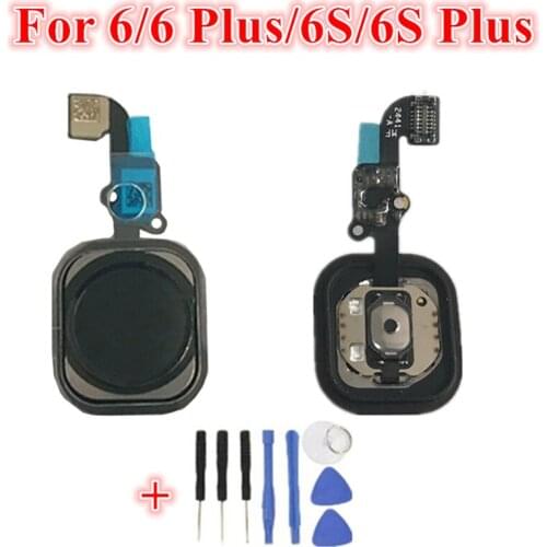 1Pcs Fingerprint Home Button Flex Cable With Rubber Gasket Sticker For iPhone 5 5s SE 6 6s Plus Replacement No Touch ID + Tools