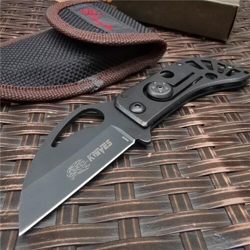 Exquisite Folding Knife, Stainless Steel Pocket Knife, Hollow Carved Handle, Beautiful and Light, Fruit Knife, Picking Tool