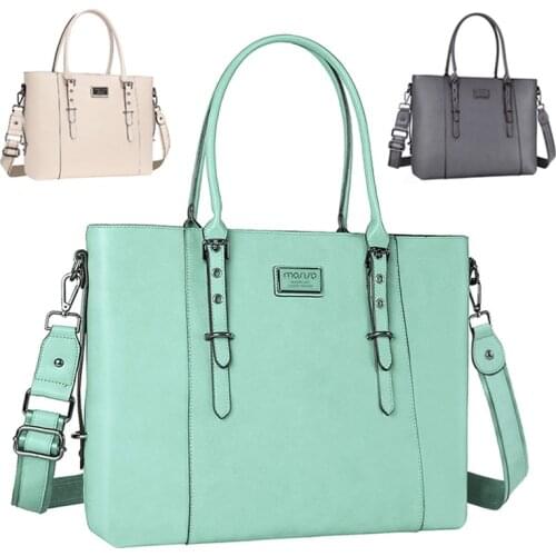 MOSISO 13 13.3 14 15 15.4 15.6 Inch PU Leather Handbag Messenger Bag For Laptop 15 inch Waterproof Notebook Bags Case For Women