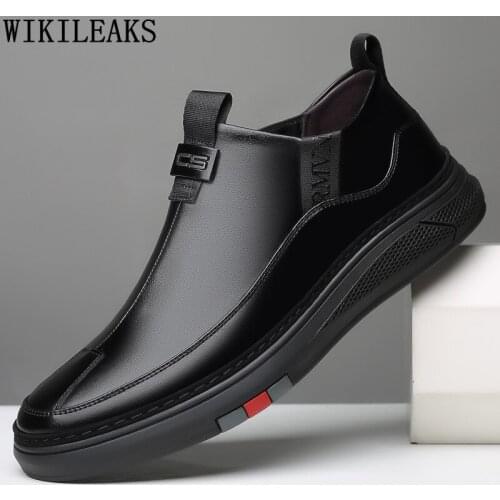 Black Mens Shoes Casual Men Sneakers Slip on Shoes Men Fashion Leather Casual Elevator Shoes for Men 2021 Chaussures De Homme