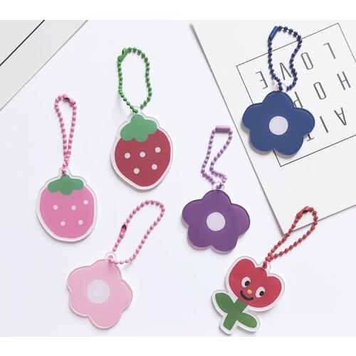 New Arrival1 Piece High Quality Cute Cartoon Mobile Phone Strap Lovely Strawberry Flowers Keychains Decor Lanyard Cute Bag Charm