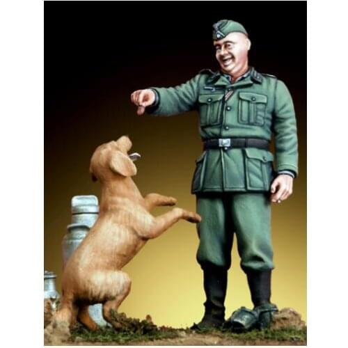 New Unassembled 1/35 warrior with dog new Resin Kit DIY Toys Unpainted resin model