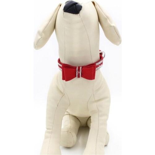 Bling Rhinestone Kitten Cat Collars Adjustable Leather Bowknot Kitten Collar For Small Medium Chihuahua Pug Yorkshire