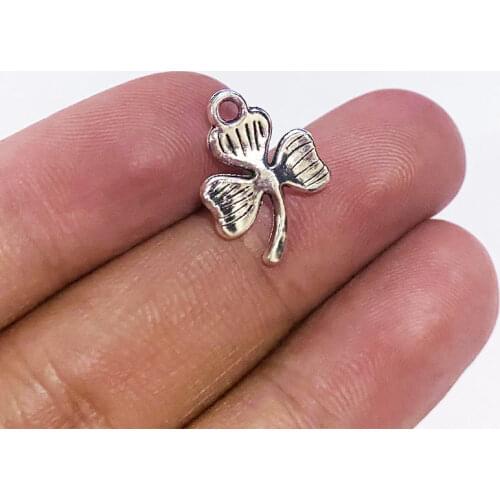 10pcs Lucky Clover Charms Tibetan Silver Color Pendant Fit For DIY Dangle Bracelet Necklace Jewelry Making Accessories Crafts
