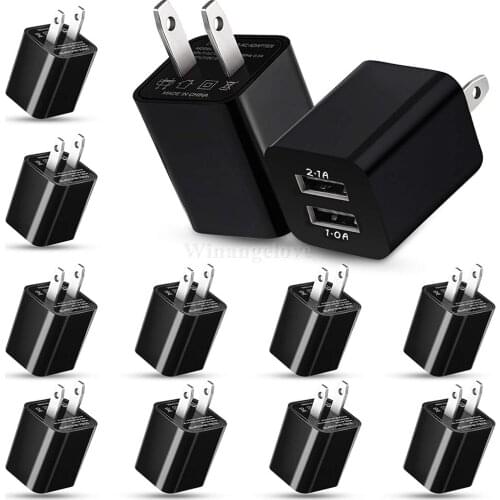 Dual USB Wall Charger Home travel adapter 5V 2.1A US EU Metal AC Power Adapter 2 ports plug for iphone for Samsung 500pcs