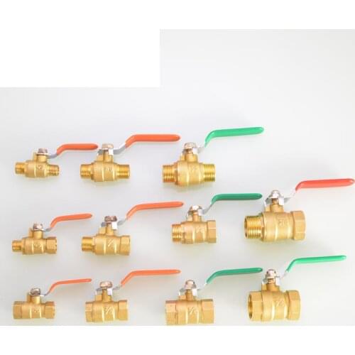 1/2" 3/4" OD 12 Female Male thread Copper Ball Valve Natural Gas Valve Switch Water Heater Pneumatic Water Pipe