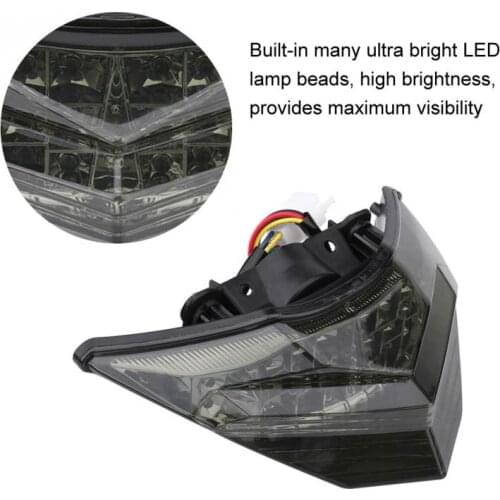 Motorcycle Turn Signals LED Light Smoked Tail Brake Light for Kawasaki Ninja 250 300 2013-2015 12V