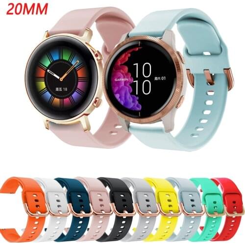20mm Silicone Strap Bracelet For Huawei Watch GT2 42mm/2 Pro Band Sport Wrist Easyfit For Garmin Venu/SQ/Move 3 Replacement Belt
