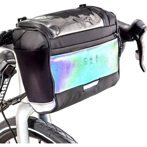5-6L Bicycle Bag Waterproof Front Reflective Tube Bike Bag MTB Large Capacity Handlebar Bag Front Frame Trunk Pannier