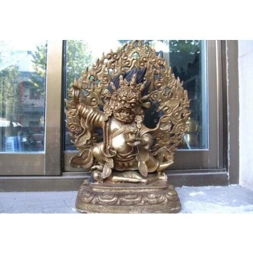 USPS to USA S0366 16 Tibet Buddhism Fane old Bronze Copper gild Vajrapani Mahakala Buddha Statue