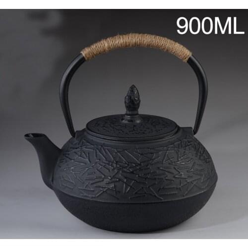 Japanese Iron Teapot Cast Iron Tea Kettle Drinkware Kung Fu Tools with Stainless Steel Strainer Tea Pot 900ml