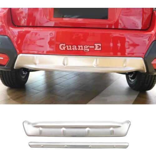 For SUBARU XV 2018 2019 Car cover protection detector ABS Chrome trim back rear tail bottom Grid Grill Grille bumper edge 1pcs