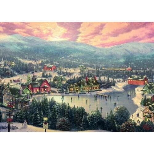 14/16/18/27/28 Lakeside Snowy days forest Scenery Counted Unprinted Cross Stitch Kits Needlework Embroidery Home Decor Arts