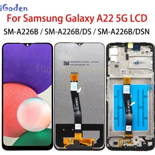 Original For Samsung Galaxy A22 5G SM-A226B A226 Display With Frame Touch Panel Screen Digitizer Assembly For Samsung A226 LCD