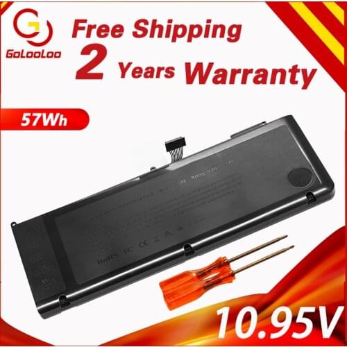 Golooloo 10.95V 57Wh A1382 A1286 Laptop Battery For Apple Macbook Pro 15" Early 2011 Late 2011 Mid 2012 020-7134-01 661-5844