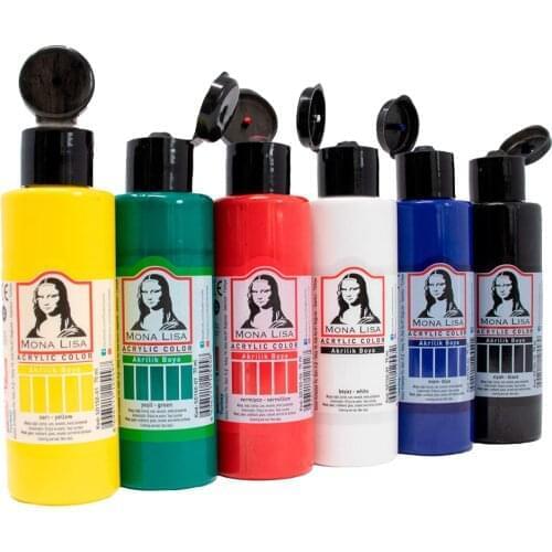 Acrylic Paints 1/6 Colors 70ml Bottles Brush Canvas Stone Wood Paper Glass Cardboard Ceramic And Many Surface Sudor