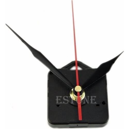 Silent Clock Quartz Movement Mechanism Black and Red Hands DIY Repair Tool Set