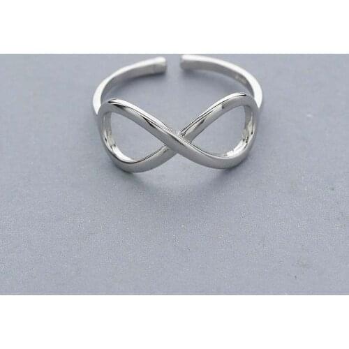 Pure 100% 925 Sterling Silver Infinite Wedding Rings For Women Adjustable Blessing Endless Love Finger Ring Party Gifts Jewelry