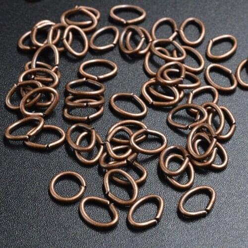 FLTMRH 50pcs 1.0mm*8mm*5mm Jumpping Rings Antique Bronze/silver color Gold pen Metal Jump Split Rings DIY Jewelry Findings Makin
