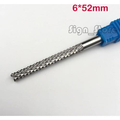 1pcs 6*52mm Corn Teeth End Mill, Milling Cutter CNC Router Bits Tools PCB, Printed Circuit Board Cutter on HDF,Fiber Glass Wood