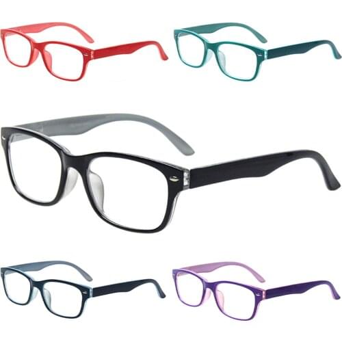 Henotin Fashion Retro Mens and Womens Plastic Frame Reading Glasses, Spring Hinges, High-quality Wear-resistant