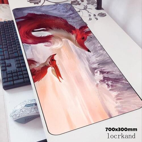 Fox mousepad HD print gaming mouse pad pc computer 800x300x3mm gamer accessories mat Fashion laptop desk protector pads