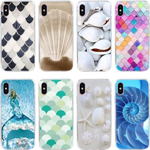 28H Fashion Sexy Bikini Shell Mermaid Tail Scale Soft Silicone Tpu Cover phone Case for iphone 5 5s se X XR XS Max case