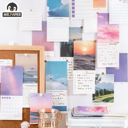 Mr.paper 6 Design Ivory White Memo Pad Go to Four Seasons Series Notepad Loose-leaf Label Office Accessories Notepad Stationery