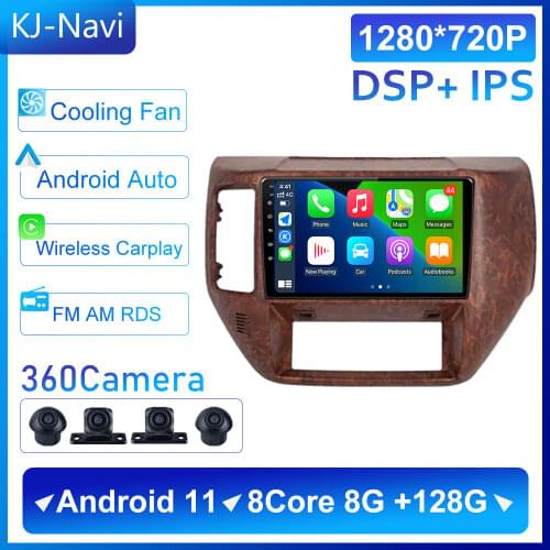 6GRAM+128GROM Android 11 Car Video Radio Multimedia Player DSP RDS For Nissan Patrol V 5 Y61 2004 - 2011 GPS Navigation WIFI BT