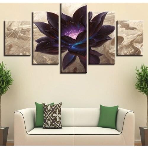 5pcs DIY Diamond Painting Black Lotus Full Square Diamond Embroidery Mosaic Picture Of Rhinestone Decor Home Gift H315