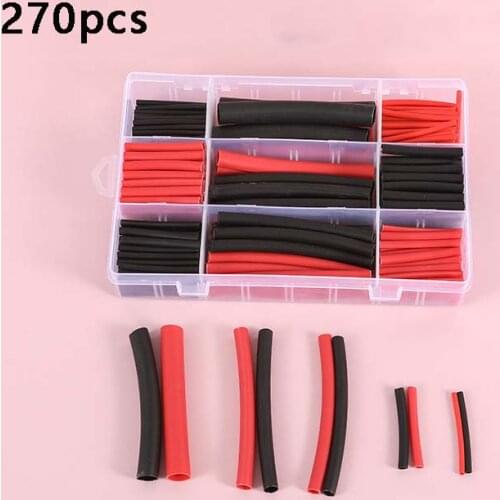 270pcs Heat Shrink Tubing Insulation Shrinkable Tubes Assortment Electronic Polyolefin Heat Shrink Tubes Wire Cable Sleeve Kit