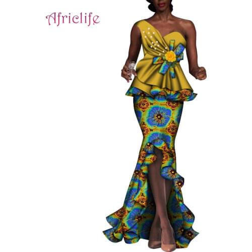 Newest Design Wedding Skirt Suit Fashion Party Female Set Two Piece Set Top with White Pearls and Skirt for Sexy Lady WY6653