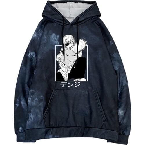 2021 New Anime Chainsaw Man Spring Winter Loose Hoodie Sweatshirt